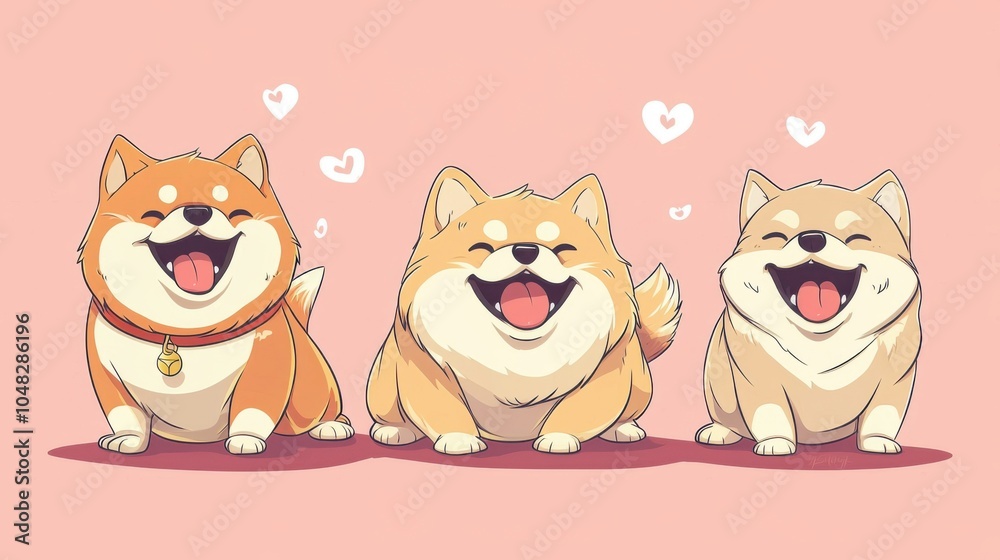 Fototapeta premium Adorable Happy Dogs Wallpaper: Instant Joy for Your Desktop