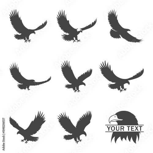 Flying eagle Vector design for t-shirts, logos, prints, Eagle Silhouette Illustration