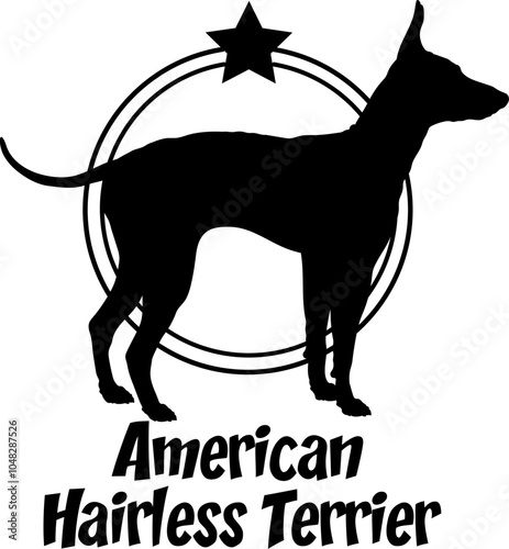  American Hairless Terrier. dog silhouette,  dog, dog breeds, logo, vector, silhouette, logo design, animal, illustration, icon, sign, design, black,  symbol, pet