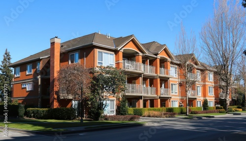 Typical suburban apartment building, reflecting current residential trends.