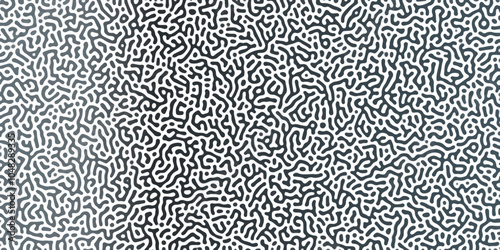 Abstract Reaction-diffusion Turing pattern natural texture Silber gradient color scheme. Linear design with biological algorithm psychedelic background. Reaction-diffusion or truing patter