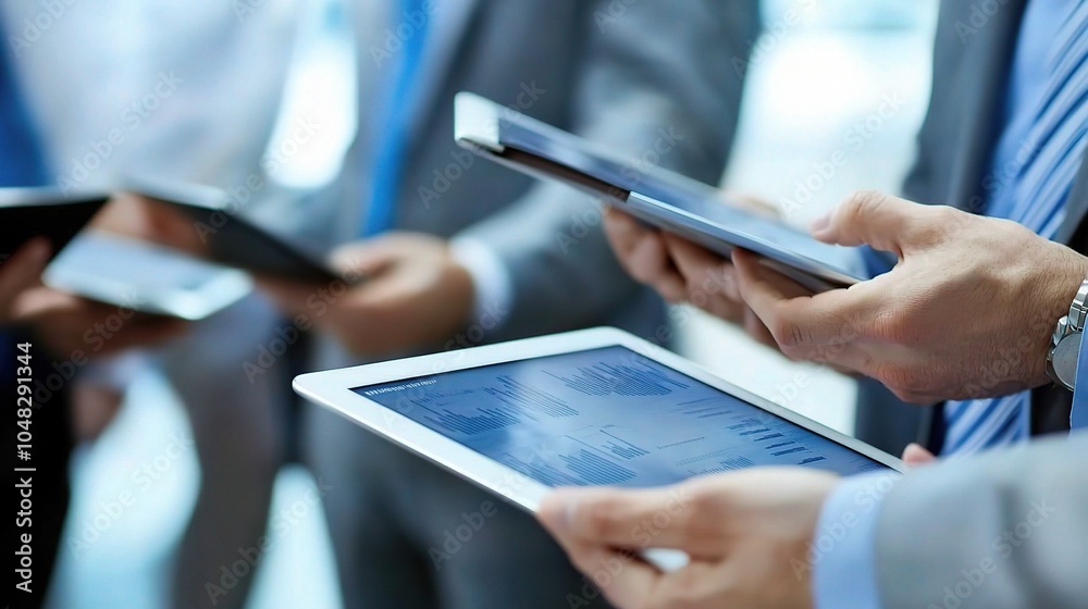 Professionals Engaged with Technology Devices in Office Setting Professionals Engaged with Technology Devices in Office Setting