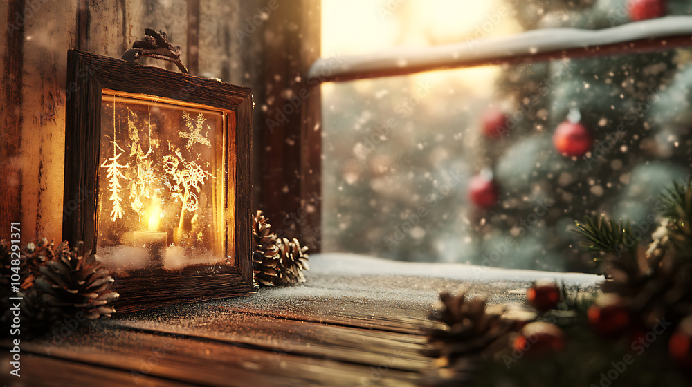 Obraz premium Winter lantern glow