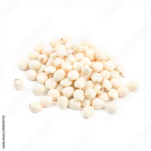 white Kidney beans isolated on white background full depth of field