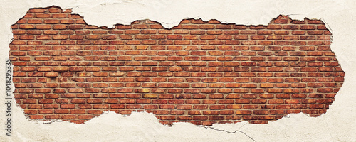 rustic brick wall with peel...