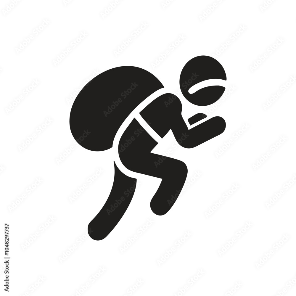 Person carrying a dollar on his back icon on white background Person carrying a dollar on his back icon on white background