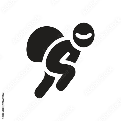 Person carrying a sack on his back icon