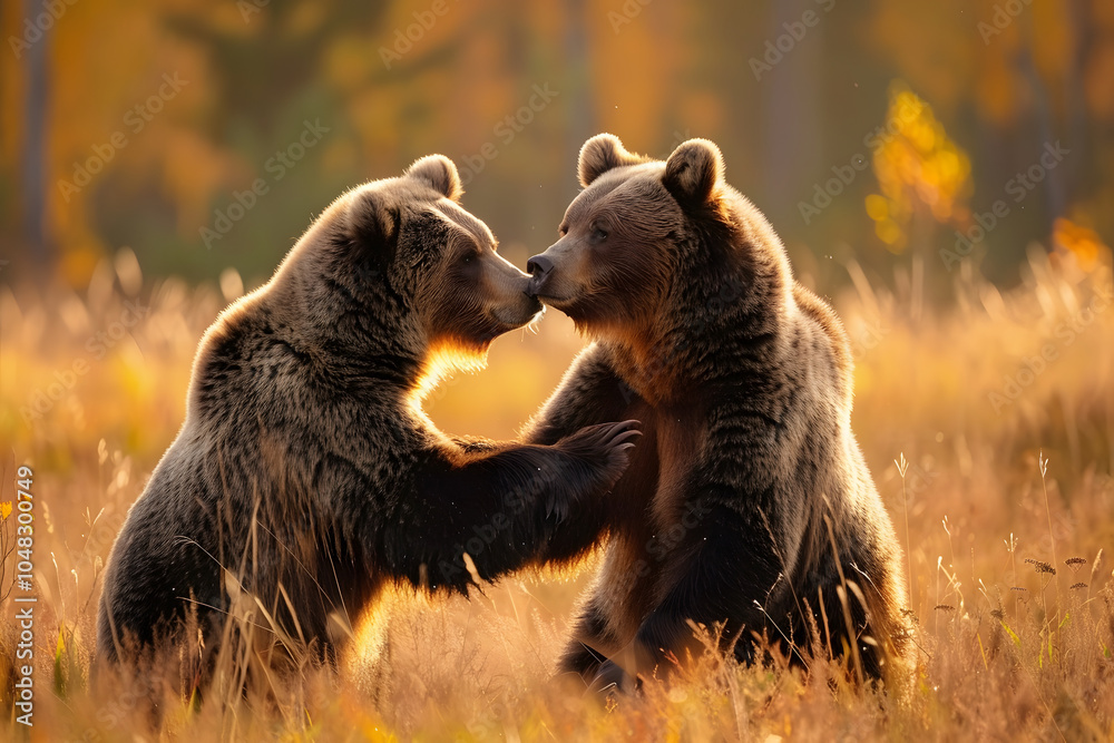 Fototapeta premium Two bears in the wild