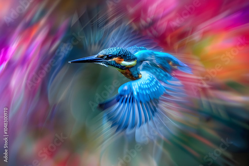 Kingfisher in flight