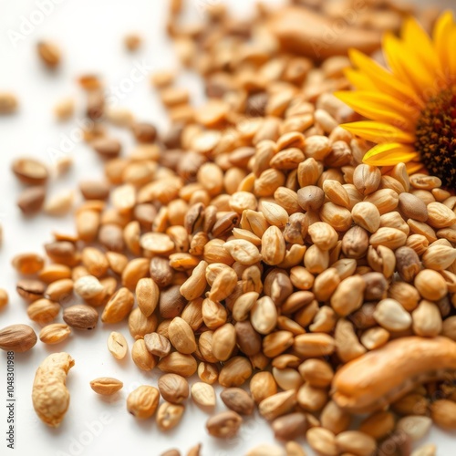 Wallpaper Mural Kozinaki sunflower seeds sesame peanuts isolated on white background full depth of field Torontodigital.ca