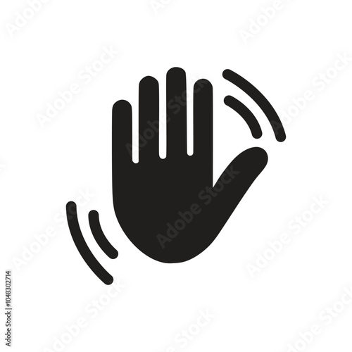 Hand Waving Icon on white background