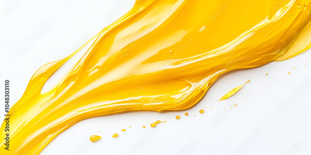 Fototapeta premium Bright Yellow Paint Splash on White Background