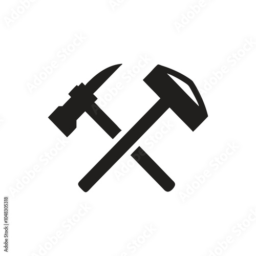 Sledgehammer Pickaxe Tools Vector Icon on white background