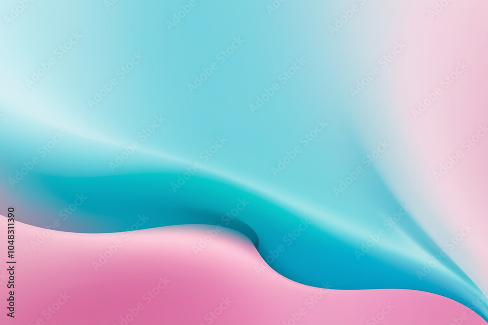 Obraz premium Elegant Gradient Waves of Blue and Pink, created by generative AI