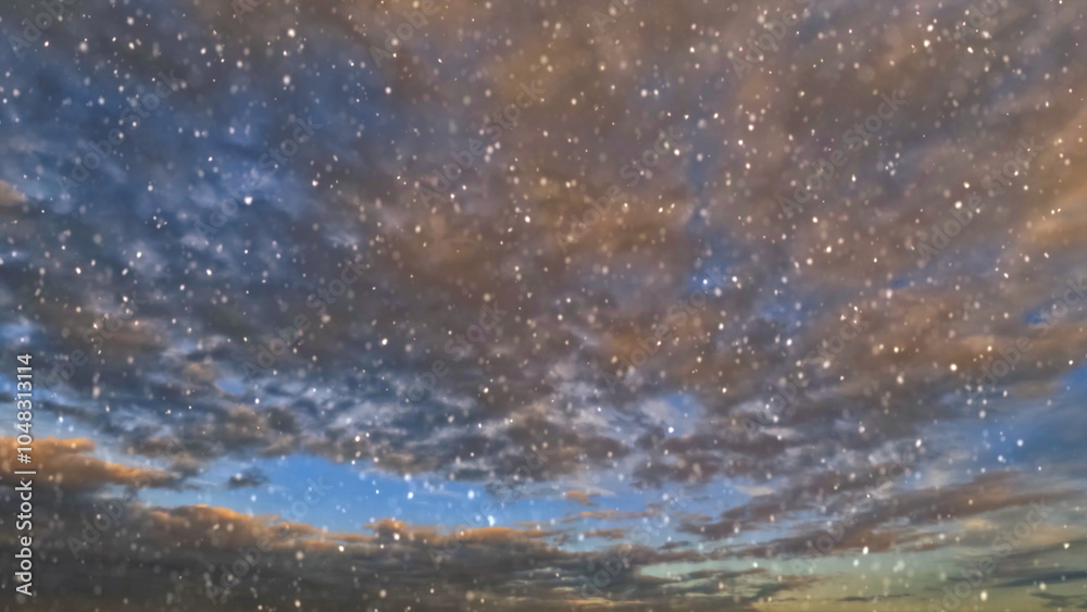 nice fall of snow on clouds on sky background - photo of nature nice fall of snow on clouds on sky background - photo of nature