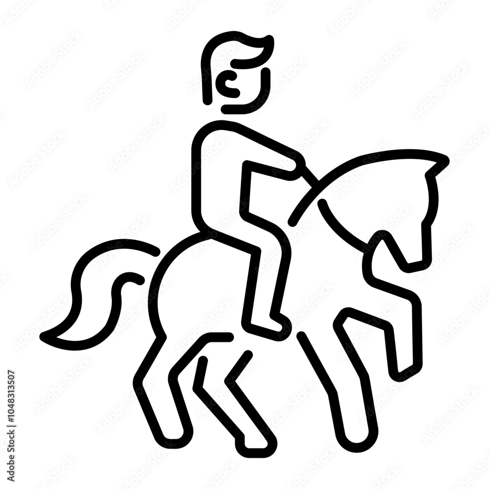 Democratic linear icon of a man riding a horse Democratic linear icon of a man riding a horse