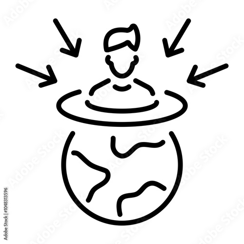 A global impact icon in line style 