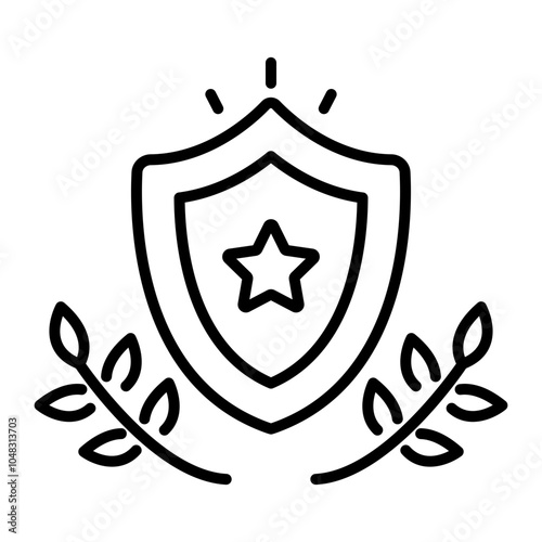 A line style icon of winner shield 
