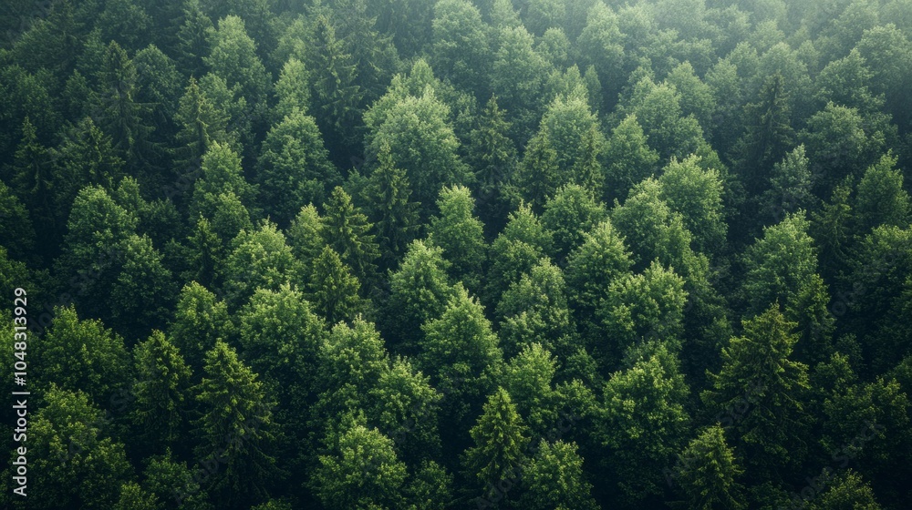 A lush green forest with trees of various sizes A lush green forest with trees of various sizes