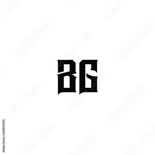 BG monogram logo design letter text name symbol monochrome logotype alphabet character simple logo