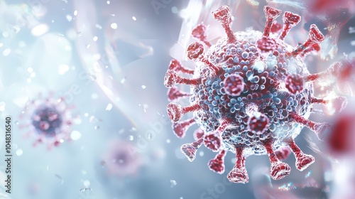 3D Rendered Human Papillomavirus HPV Virus Close Up