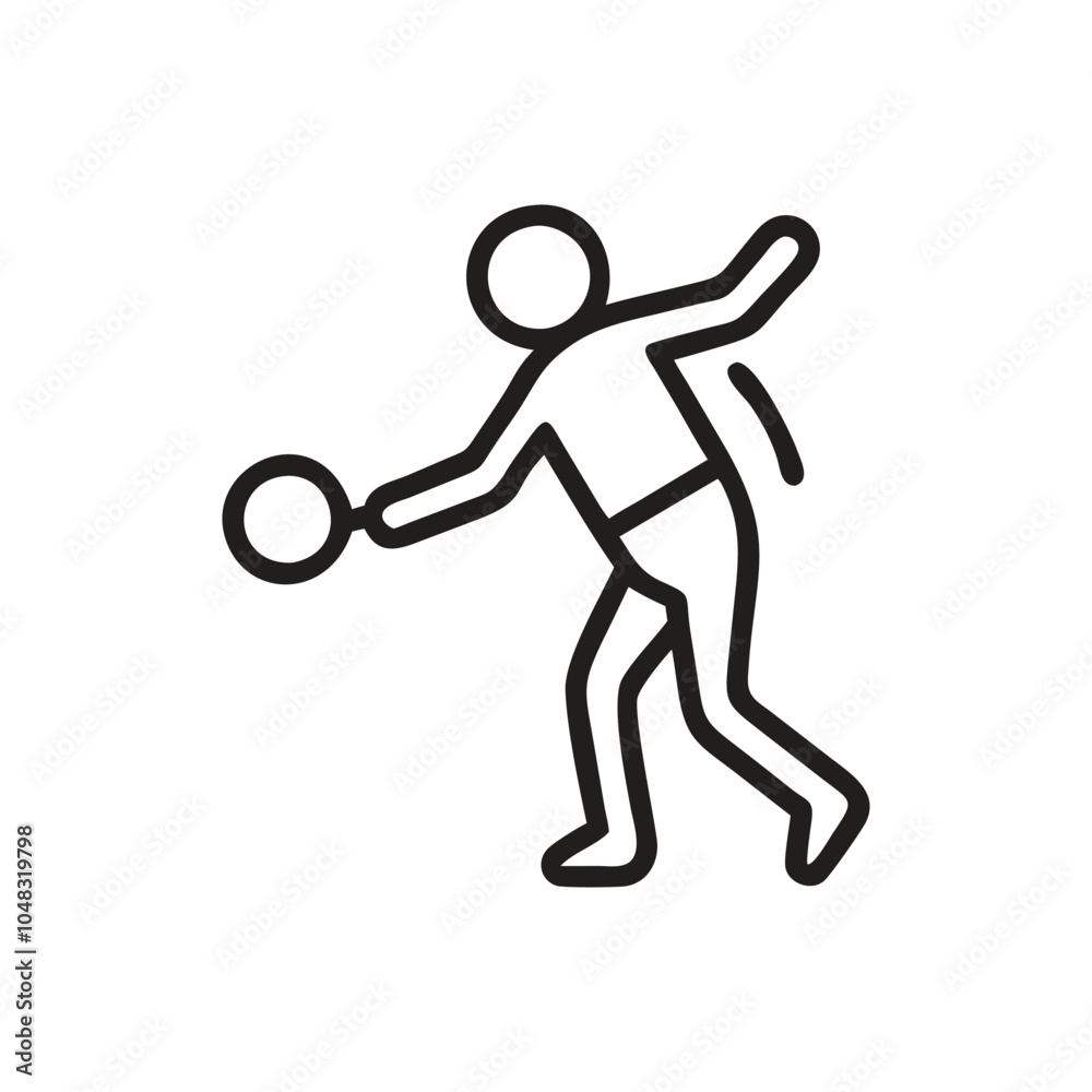 Badminton player icon on white background Badminton player icon on white background