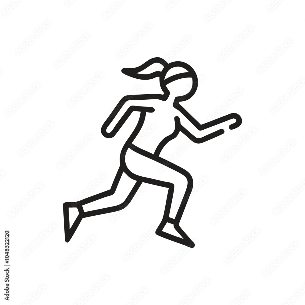 Fitness Running Race Women's 5K Vector Icon Fitness Running Race Women's 5K Vector Icon