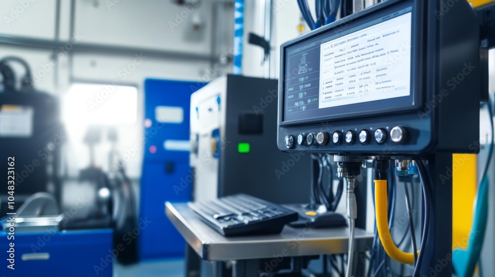 Setup for emissions testing with exhaust gas analyzer monitoring and documentation Setup for emissions testing with exhaust gas analyzer monitoring and documentation
