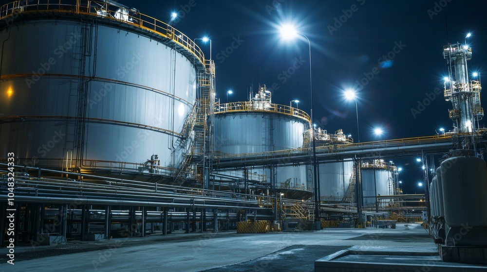 Obraz premium Fuel storage system details including safety measures and lighting specifications