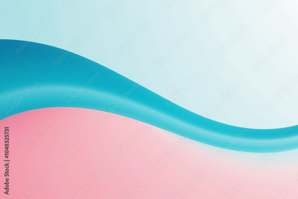 Obraz premium Elegant Gradient Waves of Blue and Pink, created by generative AI