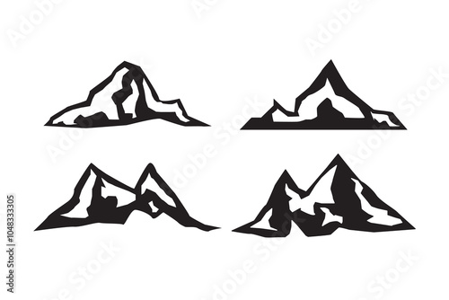 Mountain silhouette set vector design big pack of illustration and icon