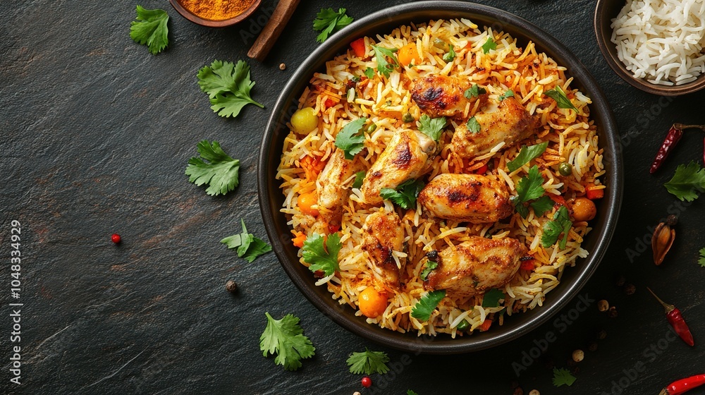 Aromatic Biryani Rice with Tender Chicken Pieces Aromatic Biryani Rice with Tender Chicken Pieces