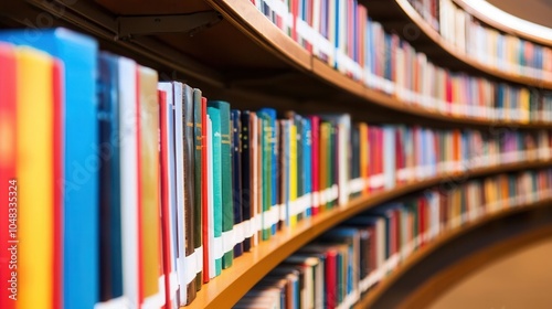 Row of bookshelves filled with diverse reading materials, [library , row , library section], [literature and learning]