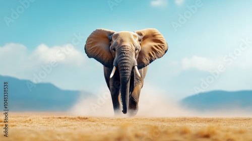 elephant running away feeling scare