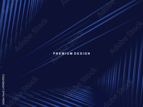 Premium background design with diagonal dark blue stripes pattern. Vector horizontal template for digital lux business banner, contemporary formal invitation, luxury voucher, prestigious gift certific