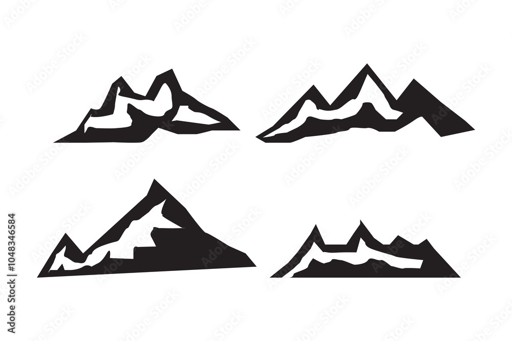 Set of mountain silhouette vector illustration Set of mountain silhouette vector illustration