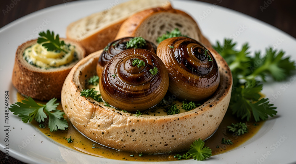 Escargots de Bourgogne Snails with herb.generative.ai Escargots de Bourgogne Snails with herb.generative.ai
