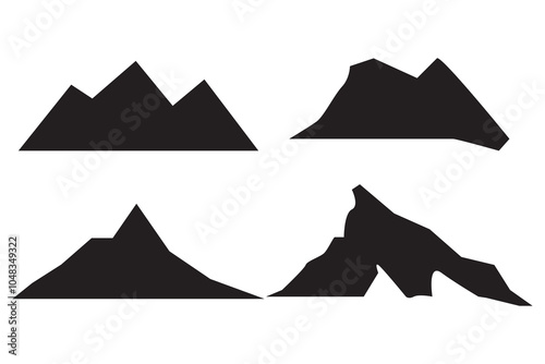 mountain silhouette vector icon