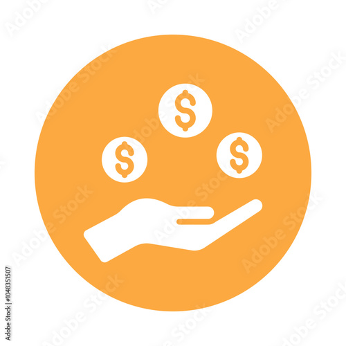 Sponsorship vector Gylph Circle Design icon. Volunteering Symbol on White background EPS 10 File