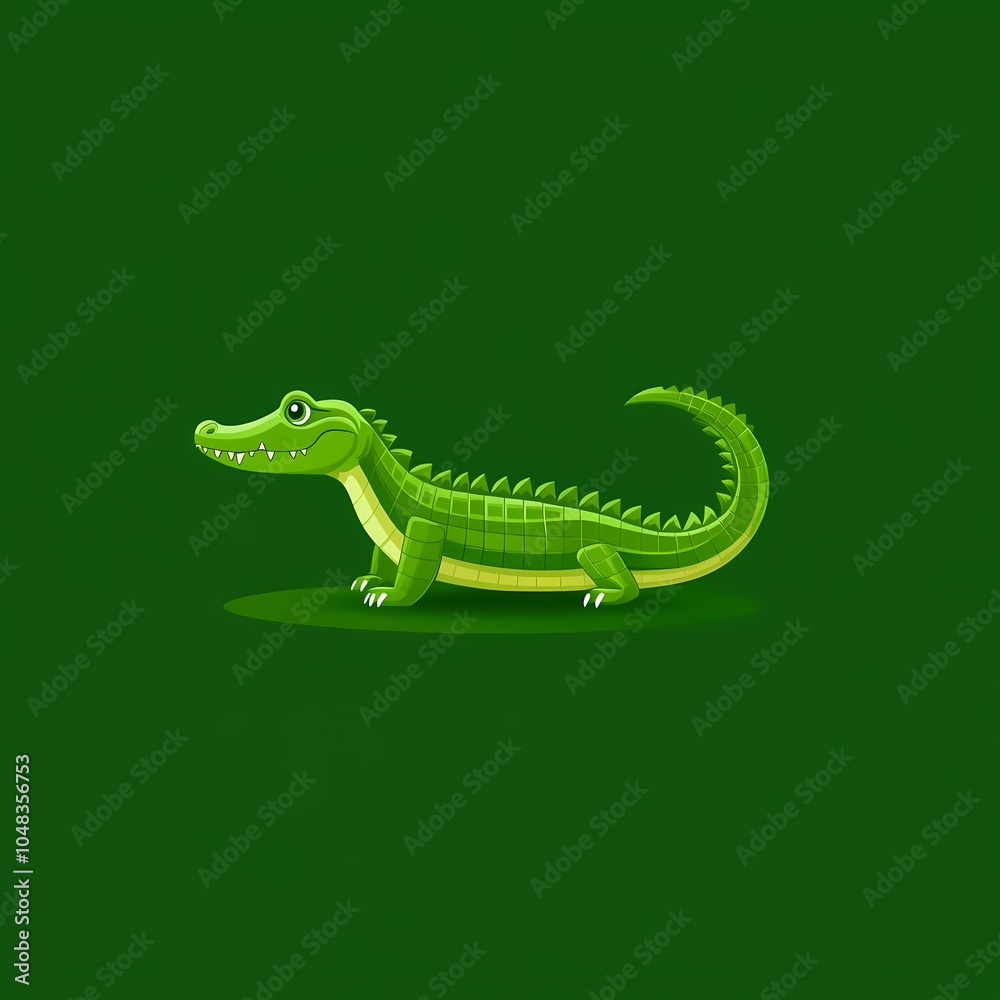 Fototapeta premium Flat Modern Crocodile Logo - Vector Icon Illustration