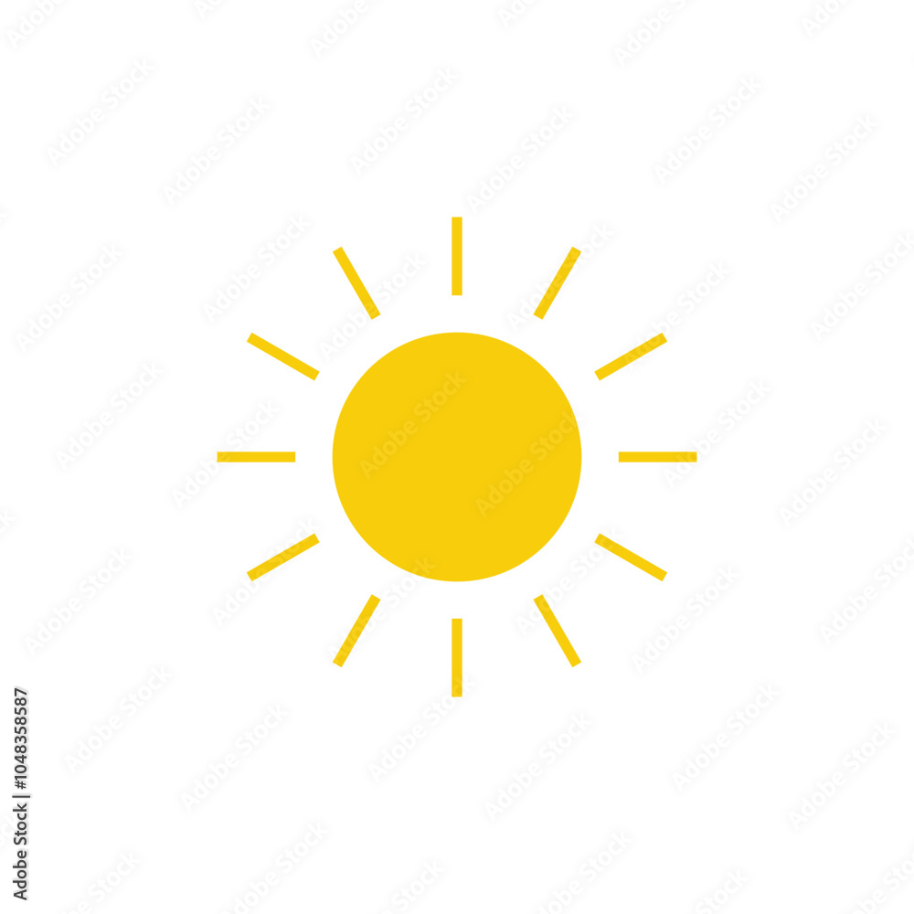 yellow sun icon on white background yellow sun icon on white background