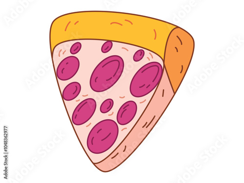 Pizza Italian traditional authentic cuisine tasty flavorful pizzeria meat salami peperoni vegetable ingredients design icon set