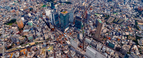 Photography Aerial view of Shibuya City, Tokyo, Japan