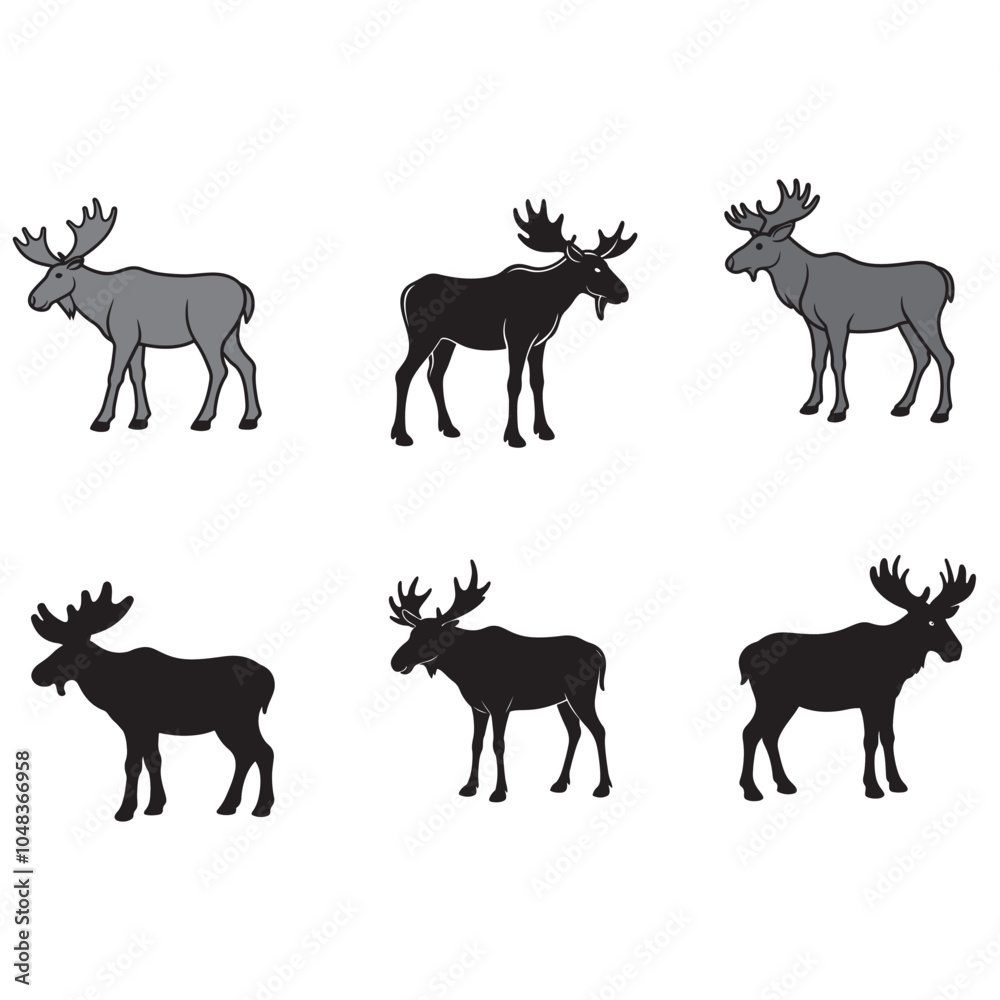 moose silhouette vector moose silhouette vector