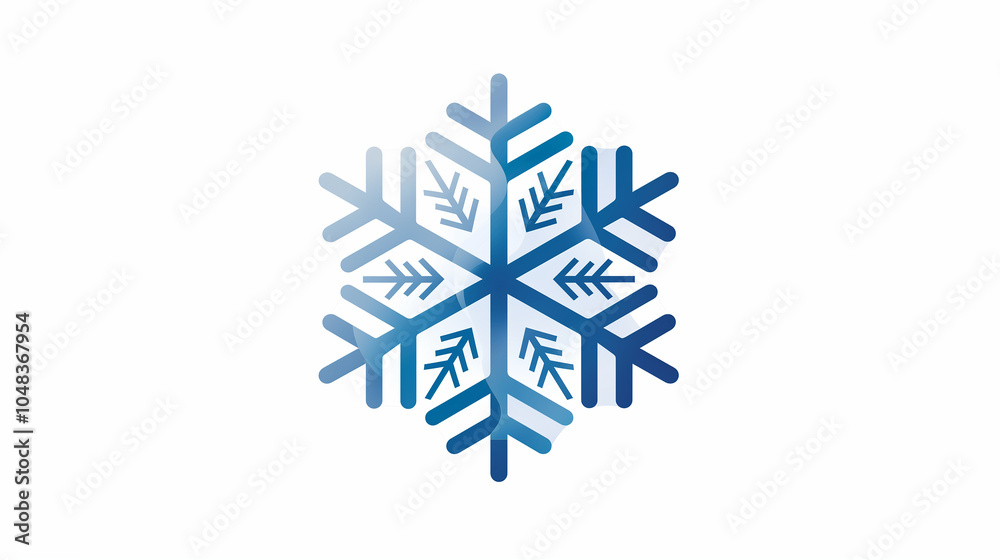 Blue Snowflake Design, Winter Graphic, Abstract Icon Blue Snowflake Design, Winter Graphic, Abstract Icon
