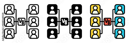 Matchmaking Icon, the automated process of pairing players in online games based on skill level, ensuring balanced and competitive matches.