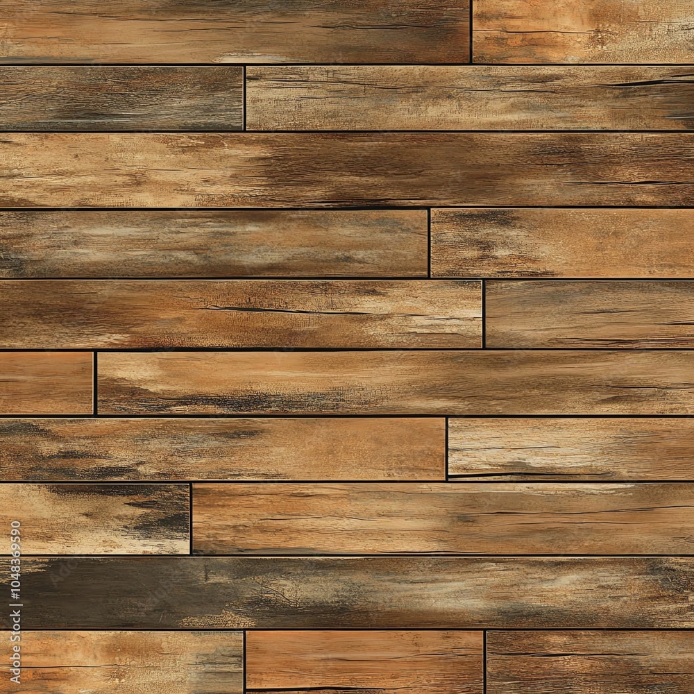 Naklejka premium Realistic wooden texture composed of horizontal planks, perfect for backgrounds and design materials.