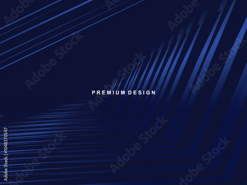 Premium background design with diagonal dark blue stripes pattern. Vector horizontal template for digital lux business banner, contemporary formal invitation, luxury voucher, prestigious gift certific