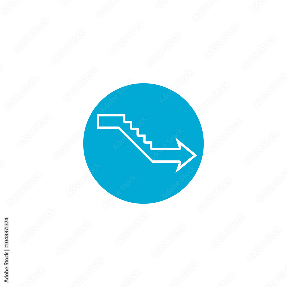 Downstairs icon. Down arrow icon isolated on transparent background Downstairs icon. Down arrow icon isolated on transparent background