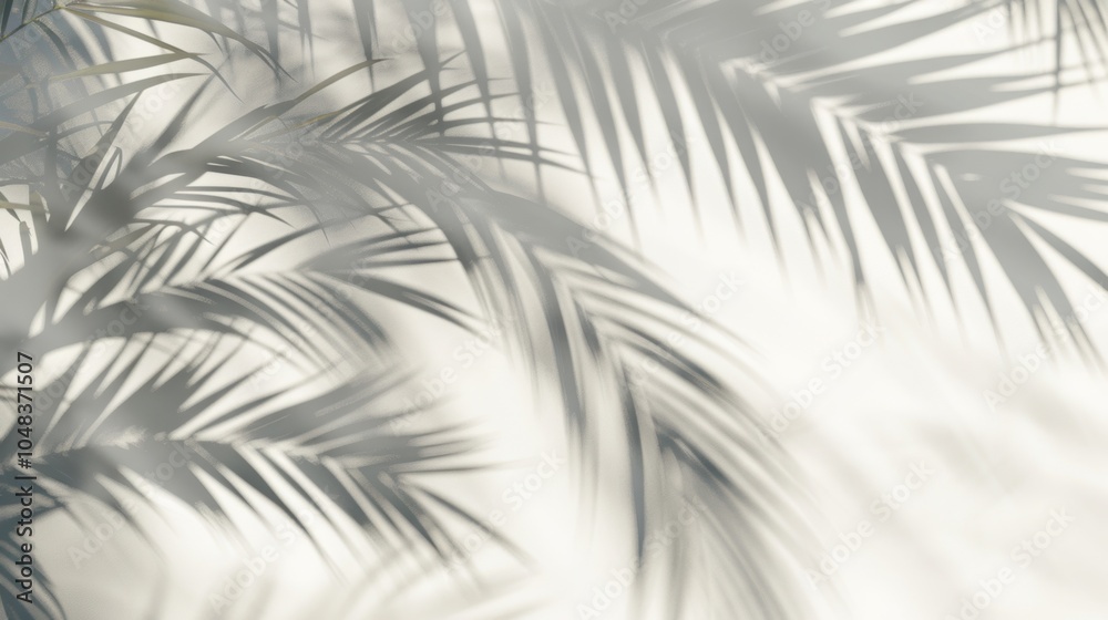 Obraz premium Palm shadows on white wall